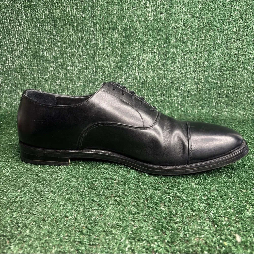 Vintage Mayer Hong Kong Handmade Bespoke Black‎ Leather Shoes Mens Size 12 EE